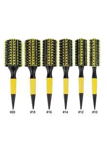 女士巴西美发造型梳 - 亮粉色和黑色尼龙/猪鬃混合梳齿，陶瓷梳筒，耐热梳齿，适用于巴西式头发护理，可搭配直发器/卷发棒使用，适合普通发质，粉黑配色，沙龙和家用皆宜，符合人体工学的舒适手柄设计，干湿两用，经久耐用，精准度高 - 彩色 - 查看 22