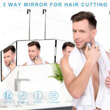 3 Way Mirror For Hair Cutting, Barber Mirror Self Cut To See Back Of Head, 360 Mirror For Haircuts For Men, Black - Black - View 5