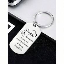 1pc Stainless Steel Inspirational Dog Tag Keychain, An Ideal Small Gift For Christian Believers Car Accessories Bag Charm Backpack For School - Steel Color - 查看 6