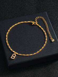 Vòng tay chữ cái mạ vàng 18K đính đá Cubic Zirconia | Món quà hoàn hảo cho bạn gái - Vòng tay chữ cái mang tên Tình yêu - Xem 5