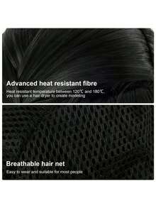 Tóc giả bện đôi màu đen, làm từ sợi tổng hợp, phụ kiện trang phục hóa trang Halloween. - Nhiều màu - Xem 2