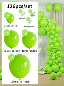 84/126/167/230/314pcs Mint Green Balloons - 18"/12"/10"/5" Mint Green Latex Balloon Arch/Garland Set, Suitable For Wedding, Birthday Party, Baby Shower, Gender Reveal, Graduation, Halloween, Dinosaur, Jungle, Golf, Soccer Themed Decoration - View 12