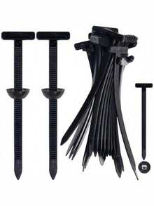 50/100 Pcs Black Cable Ties, Universal Cable Tie Buckle, Leaf Board Bottom Plate, Universal Buck - Black - View 10