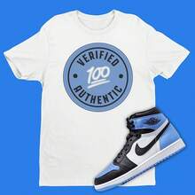 Verified Authentic Shirt To Match Air  1 R High OG UNC Toe, R 1's Tee, 1 Unrsity Blue - hình dạng - Xem 1