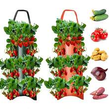 1 Hanging 8-Hole Strawberry Planting Bag, Made Of PE Material, With Perforated Plant Planting Hanging Bag, Household Multi Pocket Fruit Cultivation Bag, Flower Vegetable, Strawberry Bag - Multicolor - View 10