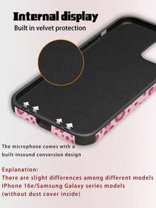 1pc Leopard Pattern Faux Leather Shock-Proof Soft Phone Case With Sound Enhancing Design, Compatible With Iphone 17 Pro Max/16 Pro Max/16 Plus/13 Pro Max/14 Pro Max 13 14 11 12 Pro 11/15 Pro, Galaxy S24 Ultra, Holiday Gift - Pink - View 8