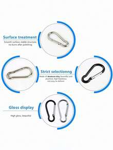5/10/30/50pcs Carabiner Keychain, Aluminum D-Ring Spring Clip Keyring For Backpack, Travel, Camping, Hiking - Multicolor - View 7