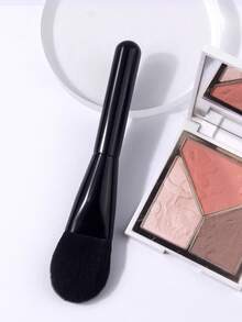 1pc Portable Blusher Brush, Soft Bristles With Strong Powder Pickup, Multi-Purpose Makeup Brush Beauty Tool - Black - View 4