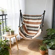 Hammock Swing Chair - Sturdy Metal Frame, Foldable, Portable, Supports Up To 500 Lbs, Comfortable Seating, Ideal For Patios And Lawns, Cotton Blend Fabric, Suitable For Indoor/Outdoor Use. Designed For Bedrooms, Outdoor Spaces, Patios, Balconies, Porches, And Decks. Hanging Hammock Chair With Rope Swing. - D - 查看 2