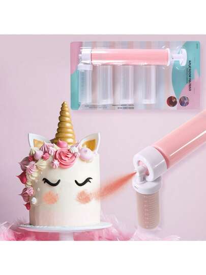 1pc Manual Cake Powder Sprayer, Powder Tube, Powder Sprayer, Coloring Tool, Plastic Gun Baking Tool, Cake Decorating Supplies, Cake Coloring Tool, Kitchen Baking Supplies, Cake Utensils, Cake Making Accessories, Baking Accessories, Kitchen Supplies, Baking Essentials, Suitable For Home Kitchen, Cake Shop, Dessert Shop, Bakery, Cafe