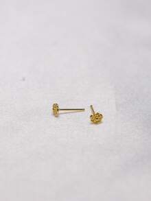 1件装花朵鼻钉，925纯银材质，女士鼻部穿孔饰品 - rose flower - 查看 6