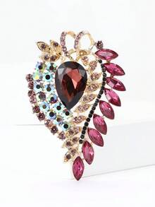 优雅水钻花朵胸针，男女通用，奢华水晶玻璃别针，宴会珠宝，服装配饰/朋友聚会徽章，新款礼物 - 大號玻璃(0087) - 查看 19