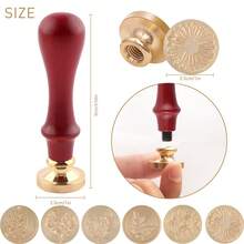 7pcs Set (6pcs Stamp Heads + 1pc Handle), Plant Leaf & Floral Pattern Wax Seal Stamp Kit - Set 6 - View 9