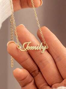 Customized Women Heart-Shaped Matte Necklace, Stainless Steel Personalized Pendant Necklace, Birthday Gift - Gold - View 7