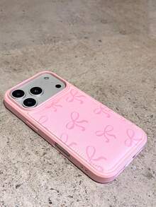 1 件装，简约蝴蝶结，仿皮材质，适用于以下 机型： 17 / 17 Pro Max / 16 Pro Max / 15 Pro / 14 / 13 / 12 / 11，适合作为情人节礼物、生日礼物或母亲节礼物送给家人、朋友、姐妹或女友。 - 粉色 - 查看 4