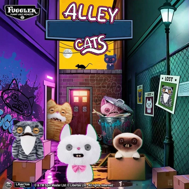 Fuggler Alley Cats 9-Inch Plush Toy By ZURU – Funny Ugly Monster Stuffed Animal With Human-Like Teeth, Collectible Plush For Kids, Tweens, Teens, Adults & Cat-Loving Weirdos - Multicolor - View 1
