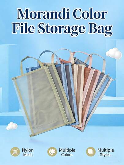 Túi lưới hai lớp có khóa kéo, bìa đựng tài liệu bằng nylon nhẹ, túi đựng hồ sơ A4 với túi lưới trong suốt có khóa kéo, thích hợp cho đồ dùng học tập, văn phòng, du lịch, túi có khóa kéo trong suốt, nhiều lựa chọn màu sắc - thoáng khí, túi lưới có khóa kéo có tay cầm, dùng để đựng trò chơi, xếp hình và đồ dùng văn phòng.