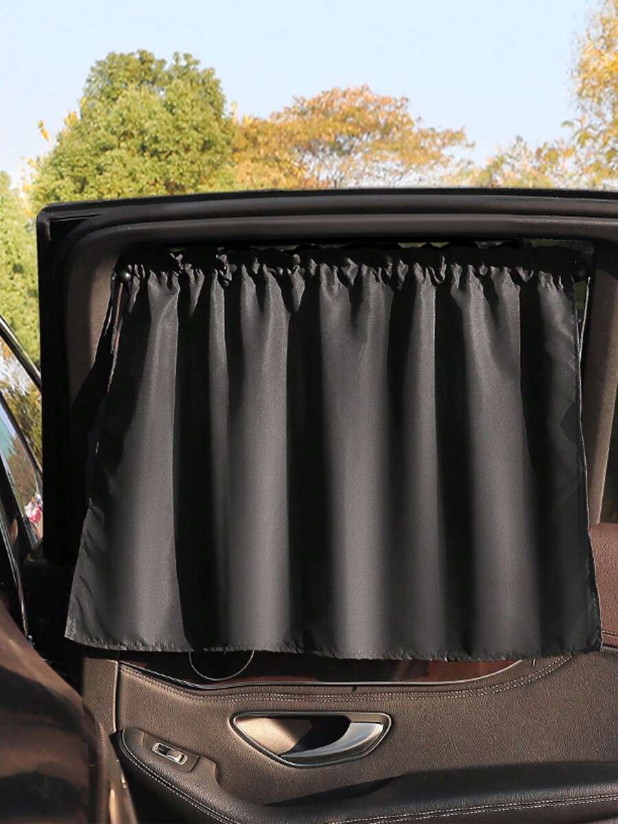 1/2/4pcs Shade Curtain Suitable For Baby Car Seat, Suction Cup Side Window Privacy Sun Visor Suitable For Infants And Toddlers - Black - View 1