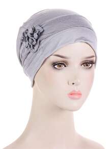 1件装化疗头巾帽针织帽头套头发罩女士睡眠帽化疗癌症帽带花朵图案 - 顏色 - 查看 14