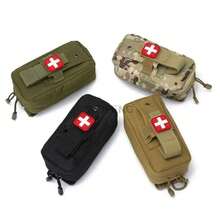 Bolsaáctica de Pierna con Plataforma MOLLE, Bolsa EDCédica para Emergencias, Botiquín de Primeros Auxilios, Bolsa de Herramientas Utilitarias IFAK con Sistema MOLLE para Muslo - plataforma bronceada - Ver 5