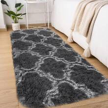 Sour Lemon Large Size Fluffy Rugs, Non-Slip Soft Shaggy Floor Carpet Mats & Rugs For Room Decor, Washable Nonslip Modern Area Rug, Modernstyle Antislip Decorative Carpets For Home Livingroom Bedroom Nursery, Big Rug, Large Rug, Home Decor - 灰色燈籠圖案 - 查看 13