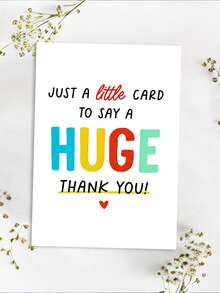 1pc Thank You Greeting Card With Envelope – "A Little Card To Say A Huge Thank You", Cute Appreciation Card For Friend, Teacher, Coworker, Gratitude Card - Multicolor - View 6