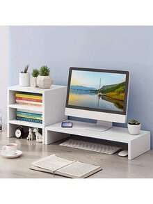 1pc Laptop Riser Stand, Desktop Organizer Shelf For Office Desk, Bedroom, Gaming Room, Study - Multicolor - View 5