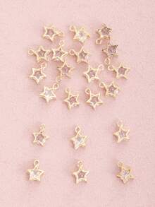 20个时尚可爱的立方氧化锆星形吊坠饰品，适合DIY珠宝、礼品等。 - 金黃色 - 查看 2