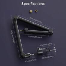 RODD AK-49 麦克风支架，带可旋转可调节折叠悬臂，通用支架，适用于现场演唱和游戏 - 均碼 - 查看 5