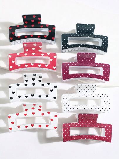 8pcs Square Claw Hair Clips, Fashionable Minimalist Design, Suitable For Daily Wear, School, New Year And Other Occasions, Elegant Hair Accessory, Ideal Gift Choice