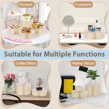 SANNAX 6 PCS Buffet Risers, Food Rise6 PCS Buffet Risers, Food Risers For Buffet Table, White Food Display Risers For Party Buffet Risers And Stands For Show Catering Desserts, Food, Jewelryrs For Buffet Table, White Food Display Risers For Party Buffet Risers And Stands For Show Catering Desserts, Food, Jewelry - Beige - Visa 5