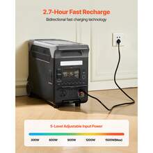 Portable Power Station, 3600W 3840Wh Power Station Solar Generator With 10 Output Ports & Adjustable Input Power, Expandable LiFePO4 Battery Backup For Home Camping RV (Solar Panel NOT Included) - 3600W - 查看 5