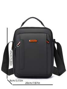 Men's Casual Versatile Large Capacity One Shoulder Bag, Minimalist Texture Multi-Compartment Messenger Bag - Multicolor - View 4