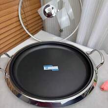 Chảo chống dính hai quai 30cm, thép không gỉ 18/10, chảo nướng/chiên, khay nướng BBQ, chảo làm bánh kếp gia đình, chảo chiên bít tết, chảo làm pizza, tương thích với bếp từ và bếp ga. - Xem 11
