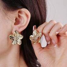3 Paar/9 Paar Luxus Ohrringe Set in Goldoptik für Ostern, inklusive C-förmige Creolen, gekräuseltes Metall, Gang-Charm, konservierte Blumen Designs. Jedes Teil strahlt eine elegante Aura aus, geeignet für den täglichen Gebrauch, Dates, Partys, nicht verblassend, hypoallergen, vielseitig einsetzbar - Verschiedenfarbig - Übersicht 7