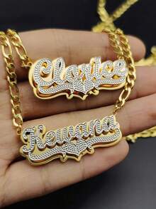 DOREMI Stainless Custom Nameplate Necklace 3D Pendant Necklace Personalized Custom Name Jewelry For /Boy Free Shipping - Style 3 - View 4