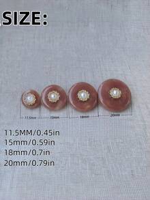 10pcs Round Vintage Light Luxury Resin Metal Button With Inner Pearl And Faux Jade Clasp, Coat Sweater Jacket Button, Cheongsam - 10Pcs - View 6