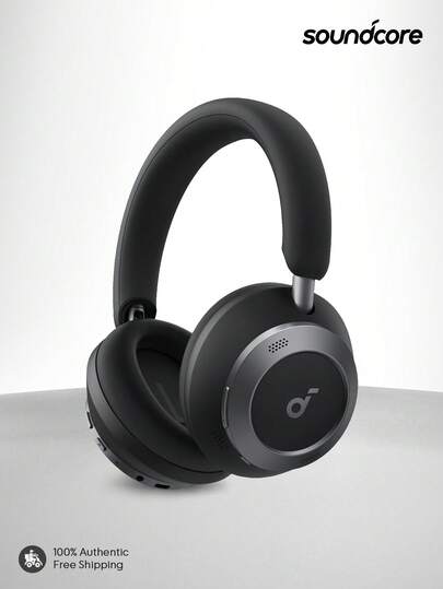 Soundcore سماعات الرأس فوق الأذن Space One Pro، سماعات إلغاء الضوضاء النشطة التكيفية بقيادة 6 ميكروفونات، صوت عالي الجودة لمدة 60 ساعة، شحن فائق السرعة، لاسلكي عالي الدقة، مريحة الارتداء