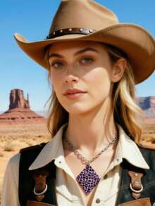 1件新款印花圆形菱形几何朋克风男士吊坠项链 - 項鍊 - 查看 1