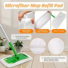 8 Pieces Of Multi-Functional And Practical White Mop Cloth For Household Use, Soft And Wear-Resistant, Does Not Damage The Floor, Strongly Absorbs Dust And Stains, And Is A Universal Tool For Cleaning - 8 cái - Xem 8
