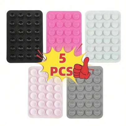 5pcs Multi-Function Suction Cup Phone Holder - Suitable For Hands-Free Selfie, Video And Mirror Use - Durable And Easy To Use Phone Accessory Suction Cup Stand, Gift For Friends, Halloween Gift - Ideal For Smooth Surfaces, Shower, Photography, Video Calls And Content Creation, No Power Needed, Shower Accessory, Selfie Stand, Portable Stand, Compact Design, Phone Holder, Gift For Friends, Ramadan Gift