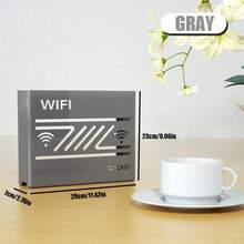 1pc WIFI Router Storage Box Wall Mount Holder - Black - View 11