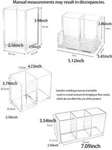 1 pieza Soporte transparente para brochas de maquillaje, caja de almacenamiento de cosméticos de escritorio adecuada para lápiz labial, lápiz de cejas, productos de cuidado de la piel - transparente - Ver 11