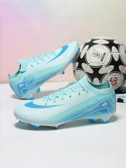 Zapatos de fútbol para hombres, zapatos de fútbol para mujeres, zapatos de béisbol de punto transpirables de base ancha, zapatos de fútbol de césped artificial, zapatos de fútbol para adultos y jóvenes, zapatos de entrenamiento de fútbol de 5 interiores AG/FG (Este artículo es de talla estándar, se recomienda pedir 1 talla talla grande pequeña si su tipo de pie es delgado y 1 talla talla grande grande si su tipo de pie es ancho)