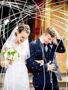 1 pieza Confeti para lanzar a mano en bodas /Cinta blanca/Adecuado para bodas, despedidas de soltero, cumpleaños, graduaciones, celebraciones de fiestas - multicolor - Ver 2