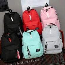 Mochila de  de moda para hombres y mujeres, bolsa para estudiantes de secundaria, gran capacidad, versión coreana de th 5YT7 - Gris Oscuro - Ver 2