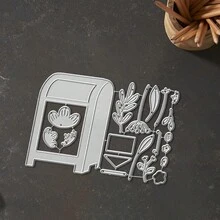 Creative Mailbox And Flower Dies, DIY Scrapbooking Album And Embossing Stencil, Greeting Card Making Tool, Card Paper Cutting Crafts ,Gift Card Making Template Die Cuts. - Silver - View 8