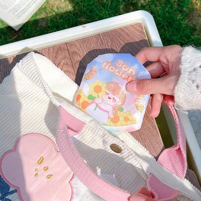 Cute Bunny Strawberry Drink Folding Hand Fan, Portable Cartoon Rabbit Foldable Fan For Summer, Portable Pocket Fan For Girls,Portable Summer Cooling Fan For Travel & Daily Use[Styles Are Shipped Randomly, With Slight Color Differences, And Packaging Is Random]