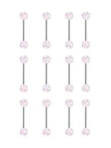 12 chiếc khuyên núm vú và khuyên lưỡi bằng thép không gỉ thời trang, thích hợp để đeo hàng ngày. - bộ 12 món - Xem 3