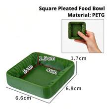 2/4 pezzi Ciotole per alimentazione rettili, ciotola per acqua ondulata per rettili, coperchio con bordo a stampa leopardata, ciotola per purea di frutta per geco, adatto per decorazione e disposizione di paesaggi, per anfibi e rettili, paesaggio per rettili, disposizione di paesaggi in miniatura, decorazione per animali domestici - Ciotola per cibo/acqua - Visualizzare 2